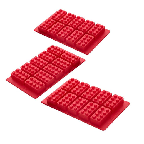 AussieSuperStore Homeware Supplies Silicone Lego Block Ice Cube Mould Trays Silicone Lego Block Ice Cube Mould Trays | Lego Candy Moulds CBLEGOBLKICETRAYREDX3